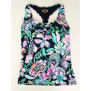 NEW Lilly Pulitzer Luxletic Mina Bra Tank High Tide Navy She's Got Sol XXS